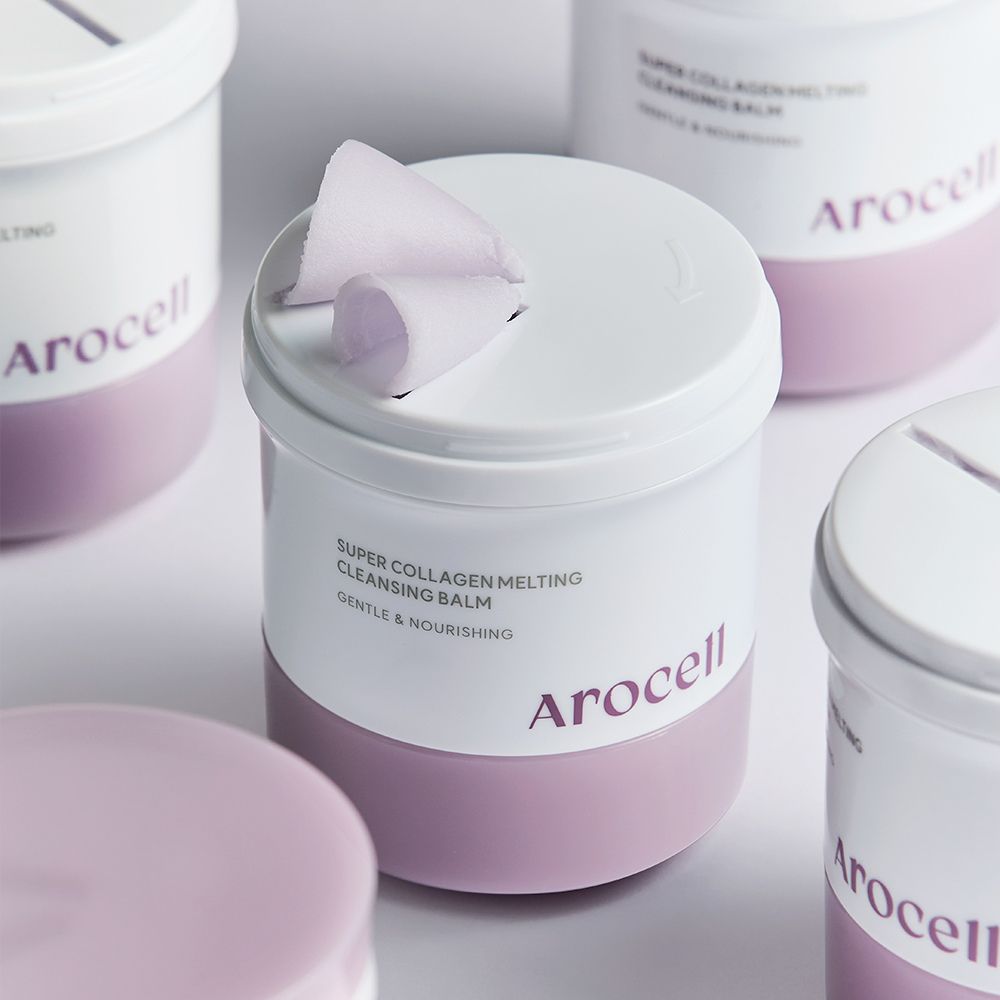 AROCELL Super Collagen Melting Balm 3.53oz – Korean Makeup Remover Balm for Blackhead Care, Deep Pore Care with Peptides & Collagen Hydration, Nourishing Daily Face Wash Skincare