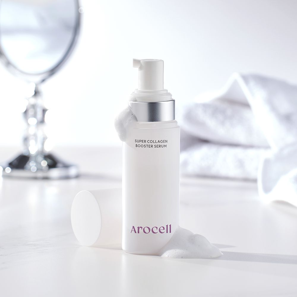 AROCELL Super Collagen Booster Bubble Serum 70ml–Korean Face Serum Anti Aging Collagen Peptide, Firming Hydrating Wrinkle Care, Elasticity Boosting, Pore Minimizing, Lightweight Non Sticky Essence