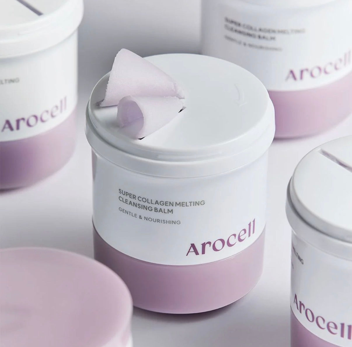 Arocell Kit special PROM- Cleansing Balm MakeUp remover Rich In Collagen and Peptides. HYAL B5 cream Enhancer to Soothe Sensitive Skin, Heat Relief Care, Enhance Hydration- Milk Toner for daily skin routine Glow and FREE COLLAGEN Mask
