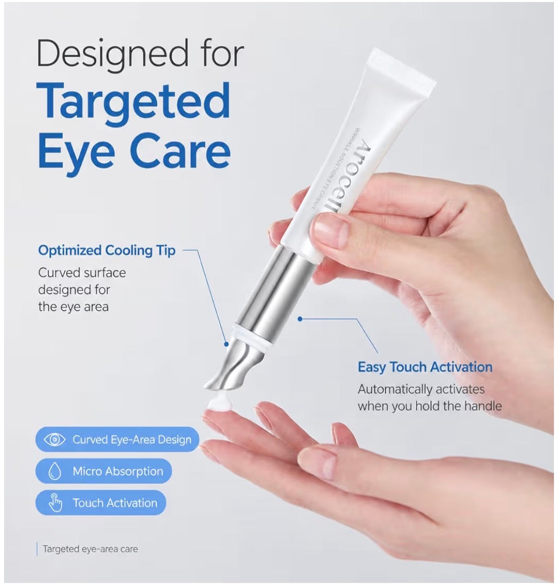 AROCELL Wrinkle Eye Cream– 12000 Vibrations/min Eye Cream with Collagen & Galvanic Care, Hydrating Moisturizing, Elasticity Boosting