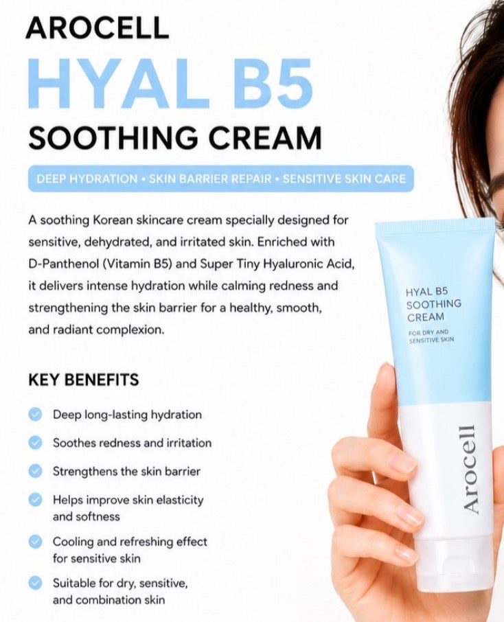HYAL B5 Soothing Cream 80ml Cooling Cream. hydrates. Cools Iritation. Light weight fast absorption