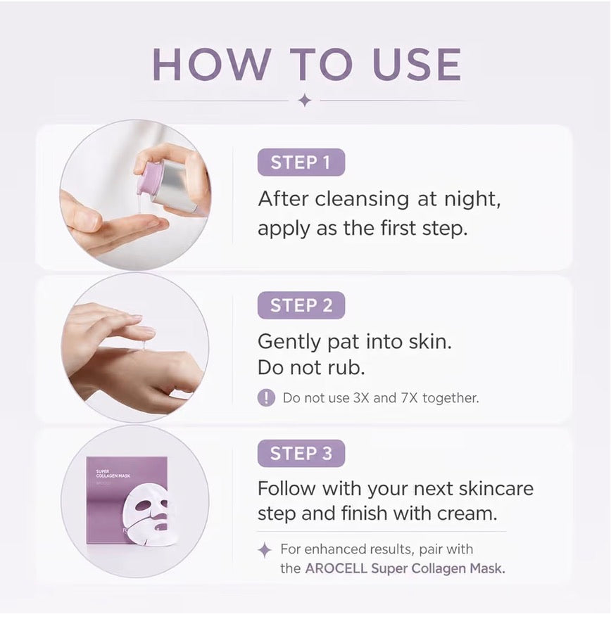 AROCELL Super Coltra 3X-Micro-Needle Collagen Shot -300,000 Spicules Needle-Like for Deep skin Absorption. Improves Elasticity Hydration- Anti-Aging